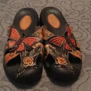 Size 9 leather slip ons. New